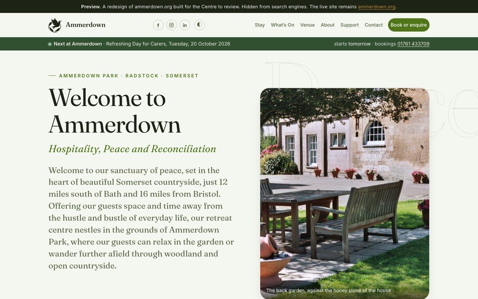 Ammerdown Centre preview site